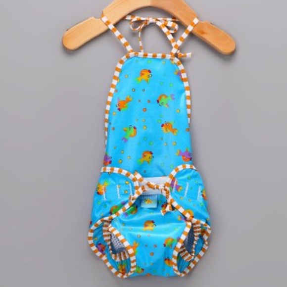 KOOSHIES Girls Blue Sea Swimsuit Reusable Diaper S - Picture 5 of 13